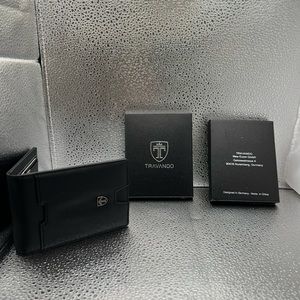 Travando mens money clip black wallet